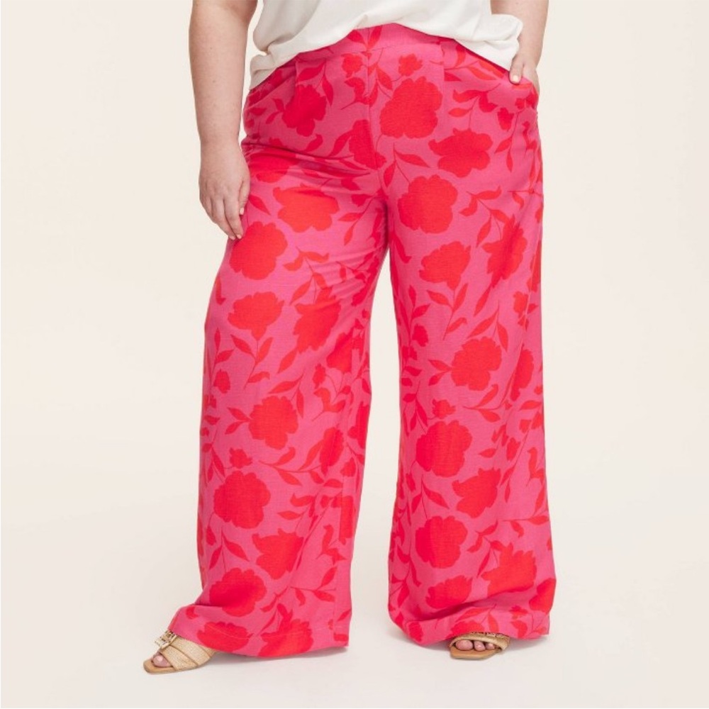 Kate Spade x Target wide leg linen floral trouser